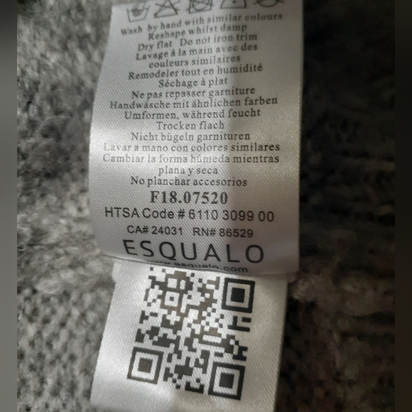 Esqualo Women's Alpaca Pullover Sweater Gray Pearl Embellishments Size XS - Picture 10 of 10